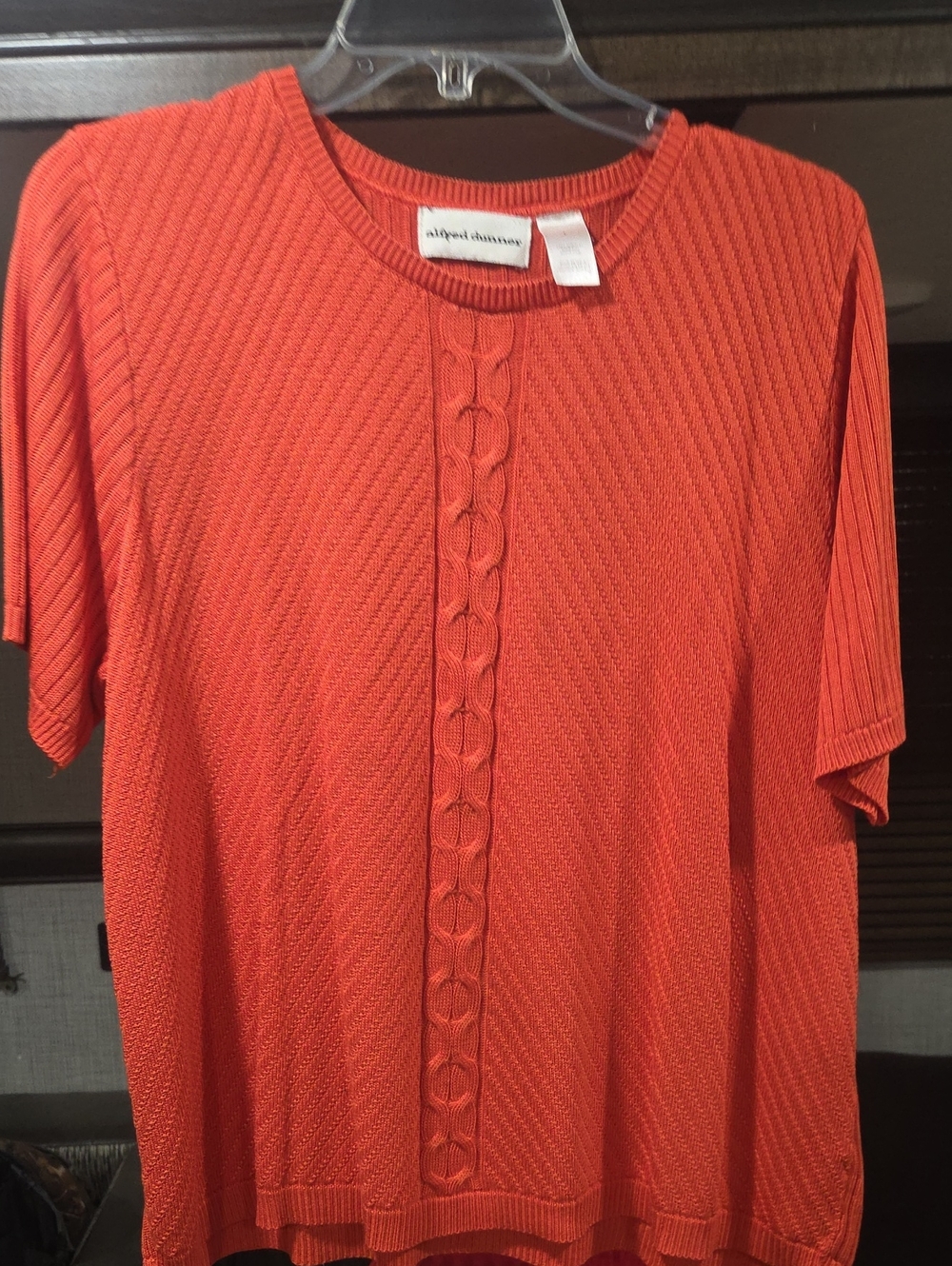 Alfred Dunner Coral Orange Short Sleeve Knit Top